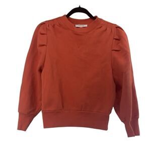 Frame Women Pullover Sweatshirt Orange Crewneck Long Sleeve Petite Size S